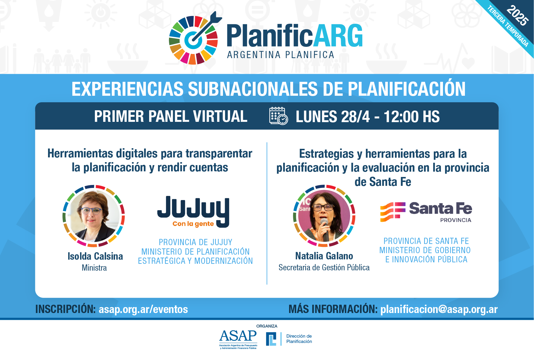 Argentina Planifica 2025: provincia de Jujuy y provincia de Santa Fe