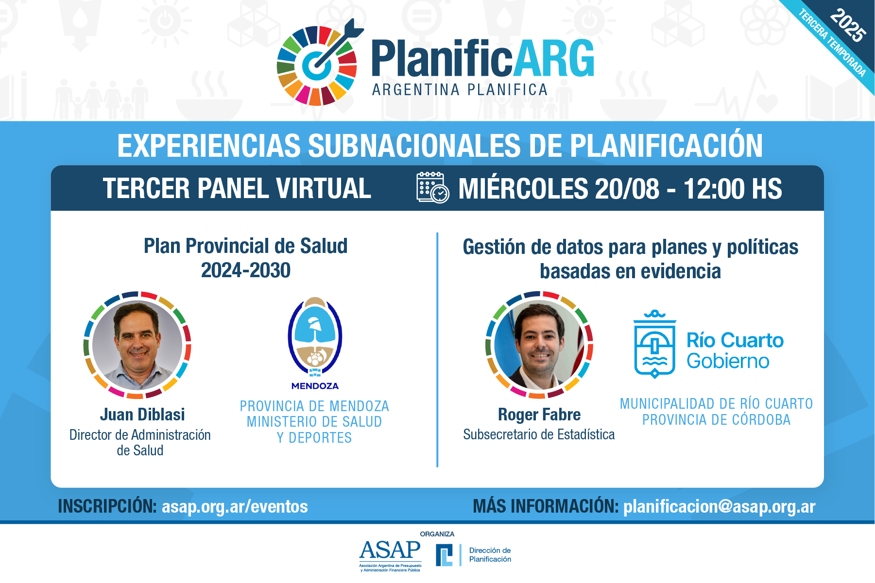 Argentina Planifica 2025: provincia de Mendoza y municipalidad de Río Cuarto