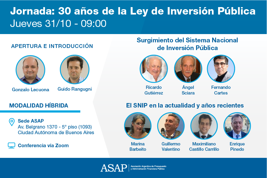 Jornada: 30 años de la Ley de Inversión Pública